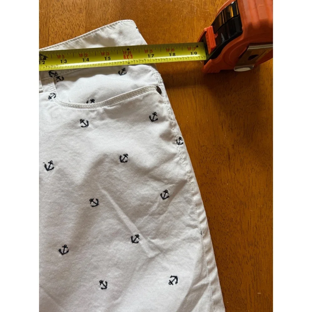 Croft & Barrow Women's White Anchor Embroidered Skort Nautical Mini Skirt Sz 12 - Picture 6 of 8